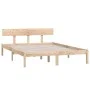 Solid pine wood bed frame 140x190 cm by vidaXL, Beds and slatted bases - Ref: Foro24-810127, Price: 93,97 €, Discount: %