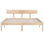 Solid pine wood bed frame 140x190 cm by vidaXL, Beds and slatted bases - Ref: Foro24-810127, Price: 93,97 €, Discount: %