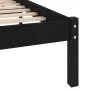 Estructura de cama de madera maciza de pino negra 140x190 cm de vidaXL, Camas y somieres - Ref: Foro24-810001, Precio: 98,62 ...