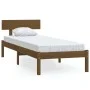 Estructura de cama madera pino individual marrón miel 90x190 cm de vidaXL, Camas y somieres - Ref: Foro24-810115, Precio: 84,...