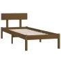 Honey brown single pine wood bed frame 90x190 cm by vidaXL, Beds and slatted bases - Ref: Foro24-810115, Price: 84,70 €, Disc...