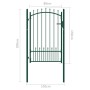 Zauntor mit grünen Stahlspitzen 100x150 cm von vidaXL, Gartentore - Ref: Foro24-146395, Preis: 191,77 €, Rabatt: %