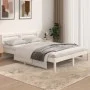 Solid white pine wood bed frame 140x190 cm by vidaXL, Beds and slatted bases - Ref: Foro24-810411, Price: 92,52 €, Discount: %