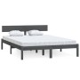 Massives Bettgestell aus grauem Kiefernholz, 140 x 190 cm von vidaXL, Betten und Lattenroste - Ref: Foro24-810129, Preis: 113...