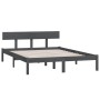 Massives Bettgestell aus grauem Kiefernholz, 140 x 190 cm von vidaXL, Betten und Lattenroste - Ref: Foro24-810129, Preis: 113...