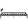 Massives Bettgestell aus grauem Kiefernholz, 140 x 190 cm von vidaXL, Betten und Lattenroste - Ref: Foro24-810129, Preis: 113...