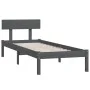 Bettgestell aus massivem, grauem Kiefernholz, 100 x 200 cm von vidaXL, Betten und Lattenroste - Ref: Foro24-810139, Preis: 78...