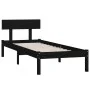 Solid black pine wood bed frame 90x200 cm by vidaXL, Beds and slatted bases - Ref: Foro24-810136, Price: 71,97 €, Discount: %