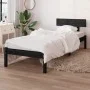 Black single solid pine wood bed frame 90x190cm by vidaXL, Beds and slatted bases - Ref: Foro24-810116, Price: 78,40 €, Disco...