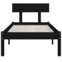 Black single solid pine wood bed frame 90x190cm by vidaXL, Beds and slatted bases - Ref: Foro24-810116, Price: 78,40 €, Disco...
