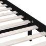 Black single solid pine wood bed frame 90x190cm by vidaXL, Beds and slatted bases - Ref: Foro24-810116, Price: 78,40 €, Disco...