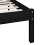 Black single solid pine wood bed frame 90x190cm by vidaXL, Beds and slatted bases - Ref: Foro24-810116, Price: 78,40 €, Disco...