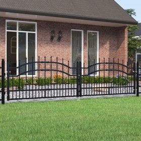 Spear Point Zauntor aus schwarz beschichtetem Stahl, 305 x 120 cm von vidaXL, Gartentore - Ref: Foro24-151094, Preis: 345,50 ...
