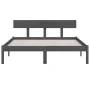 Solid gray pine wood bed frame 140x200 cm by vidaXL, Beds and slatted bases - Ref: Foro24-810149, Price: 100,70 €, Discount: %