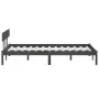 Solid gray pine wood bed frame 140x200 cm by vidaXL, Beds and slatted bases - Ref: Foro24-810149, Price: 100,70 €, Discount: %