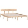 Solid pine wood bed frame 140x200 cm by vidaXL, Beds and slatted bases - Ref: Foro24-810147, Price: 119,73 €, Discount: %