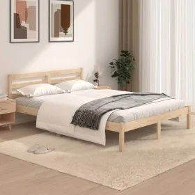 Solid pine wood bed frame 120x190 cm by vidaXL, Beds and slatted bases - Ref: Foro24-810400, Price: 87,74 €, Discount: %