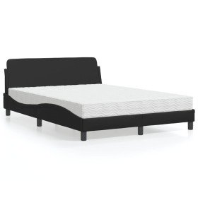 Cama con colchón cuero sintético negro 140x190 cm en Camas y somieres | Comprar online en Foro24