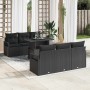 Conjunto de sofá de jardín Manual 7 pcs Negro 100 x 55 x 73 cm