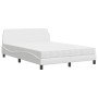 Cama con colchón cuero sintético blanco 140x190 cm en Camas y somieres | Comprar online en Foro24