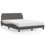Cama con colchón cuero sintético gris 140x190 cm en Camas y somieres | Comprar online en Foro24