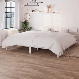 Weißer Massivholzbettrahmen Super King 180x200 cm von vidaXL, Betten und Lattenroste - Ref: Foro24-810163, Preis: 152,90 €, R...