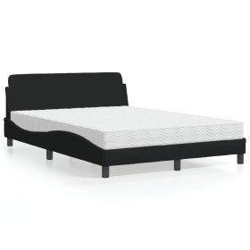 Cama con colchón tela negro 140x200 cm en Camas y somieres | Comprar online en Foro24