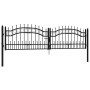 Spear point fence gate black coated steel 305x120cm by vidaXL, garden gates - Ref: Foro24-151094, Price: 345,36 €, Discount: %