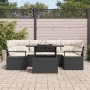 Conjunto de sofá de jardín 7 pcs Negro y crema 100 x 55 x 73 cm