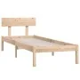 Solid pine wood bed frame 90x200 cm by vidaXL, Beds and slatted bases - Ref: Foro24-810132, Price: 65,84 €, Discount: %