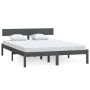 Estructura de cama de madera maciza de pino gris 160x200 cm de vidaXL, Camas y somieres - Ref: Foro24-810159, Precio: 114,62 ...