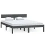 Solid gray pine wood bed frame 160x200 cm by vidaXL, Beds and slatted bases - Ref: Foro24-810159, Price: 112,98 €, Discount: %