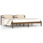 Honey brown solid pine wood bed frame 200x200 cm by vidaXL, Beds and slatted bases - Ref: Foro24-810453, Price: 118,23 €, Dis...