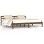 Honey brown solid pine wood bed frame 200x200 cm by vidaXL, Beds and slatted bases - Ref: Foro24-810453, Price: 116,78 €, Dis...