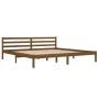 Honey brown solid pine wood bed frame 200x200 cm by vidaXL, Beds and slatted bases - Ref: Foro24-810453, Price: 116,78 €, Dis...