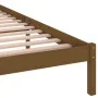 Honey brown solid pine wood bed frame 200x200 cm by vidaXL, Beds and slatted bases - Ref: Foro24-810453, Price: 116,78 €, Dis...