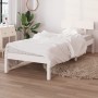Massives Bettgestell aus weißem Kiefernholz, 100 x 200 cm von vidaXL, Betten und Lattenroste - Ref: Foro24-810138, Preis: 103...