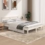 Massives Bettgestell aus weißem Kiefernholz, 135 x 190 cm von vidaXL, Betten und Lattenroste - Ref: Foro24-810406, Preis: 103...