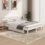 Solid white pine wood bed frame 135x190 cm by vidaXL, Beds and slatted bases - Ref: Foro24-810406, Price: 103,03 €, Discount: %