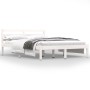 Solid white pine wood bed frame 135x190 cm by vidaXL, Beds and slatted bases - Ref: Foro24-810406, Price: 103,66 €, Discount: %