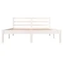 Solid white pine wood bed frame 135x190 cm by vidaXL, Beds and slatted bases - Ref: Foro24-810406, Price: 103,03 €, Discount: %