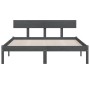 Solid gray pine wood bed frame 200x200 cm by vidaXL, Beds and slatted bases - Ref: Foro24-810169, Price: 116,60 €, Discount: %