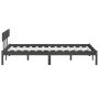 Solid gray pine wood bed frame 200x200 cm by vidaXL, Beds and slatted bases - Ref: Foro24-810169, Price: 116,60 €, Discount: %