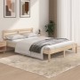 Solid pine wood bed frame 135x190 cm by vidaXL, Beds and slatted bases - Ref: Foro24-810405, Price: 98,22 €, Discount: %