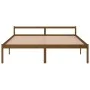 Seniorenbett aus massivem honigbraunem Kiefernholz 200x200 cm von vidaXL, Betten und Lattenroste - Ref: Foro24-810637, Preis:...