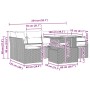 Conjunto de sofá de jardín Manual 7 pcs Gris 100 x 55 x 73 cm