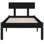 Solid black pine wood bed frame 100x200 cm by vidaXL, Beds and slatted bases - Ref: Foro24-810141, Price: 71,09 €, Discount: %