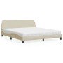 Cama con colchón de tela color crema 180x200 cm en Camas y somieres | Comprar online en Foro24