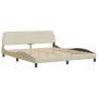 Cama con colchón de tela color crema 180x200 cm