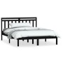Solid black pine wood bed frame 140x190 cm by vidaXL, Beds and slatted bases - Ref: Foro24-3100573, Price: 160,26 €, Discount: %